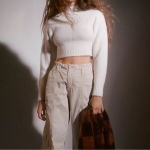 URBAN OUTFITTERS UO Cleo Mock Neck Sweater. Size Small. Color is Pearl.